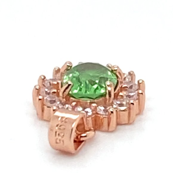 Tsavorite Garnet 1.30ct Rose Gold Finish Solid 925 Sterling Silver Pendant - Picture 8 of 8